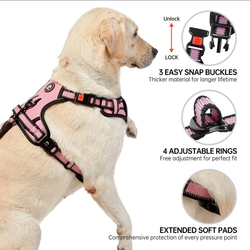 CLEAR OUT SALE! NWOT Plaid Padded Dog Harness with Matching Rope Leash Size L - Picture 14 of 17